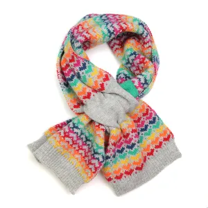 52709 Rainbow Heart Pull Through Scarf by Pom