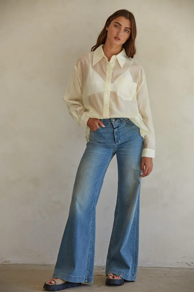 Athena Sheer Lyocell Button Down Shirt