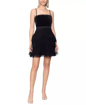 Betsy & Adam Mixed-Media Fit & Flare Dress