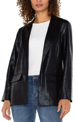 Boyfriend Blazer - Black Crackle