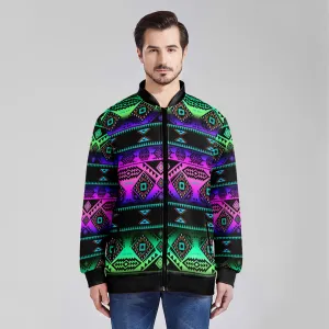 California Coast Sunrise Zippered Collared Lightweight Jacket