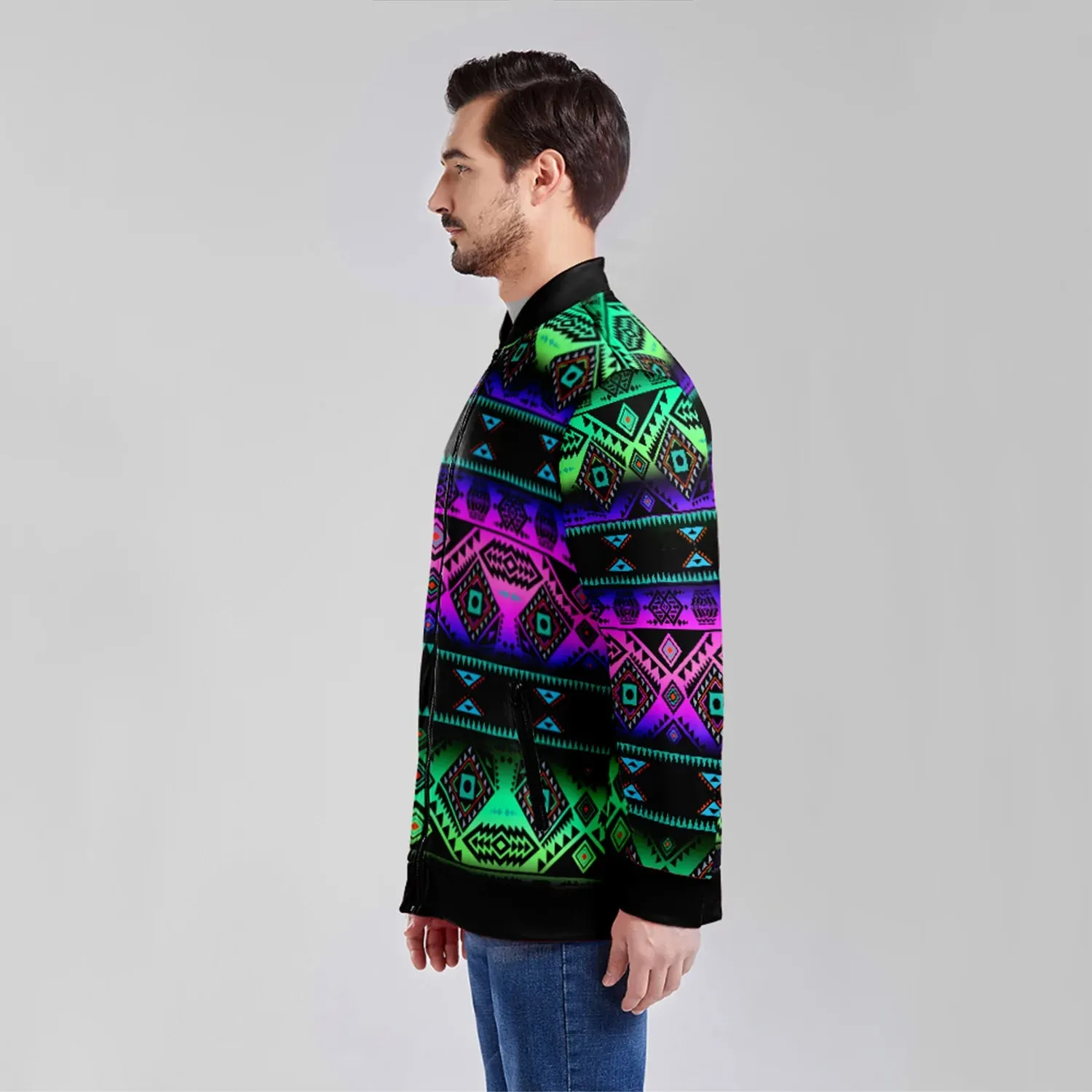 California Coast Sunrise Zippered Collared Lightweight Jacket