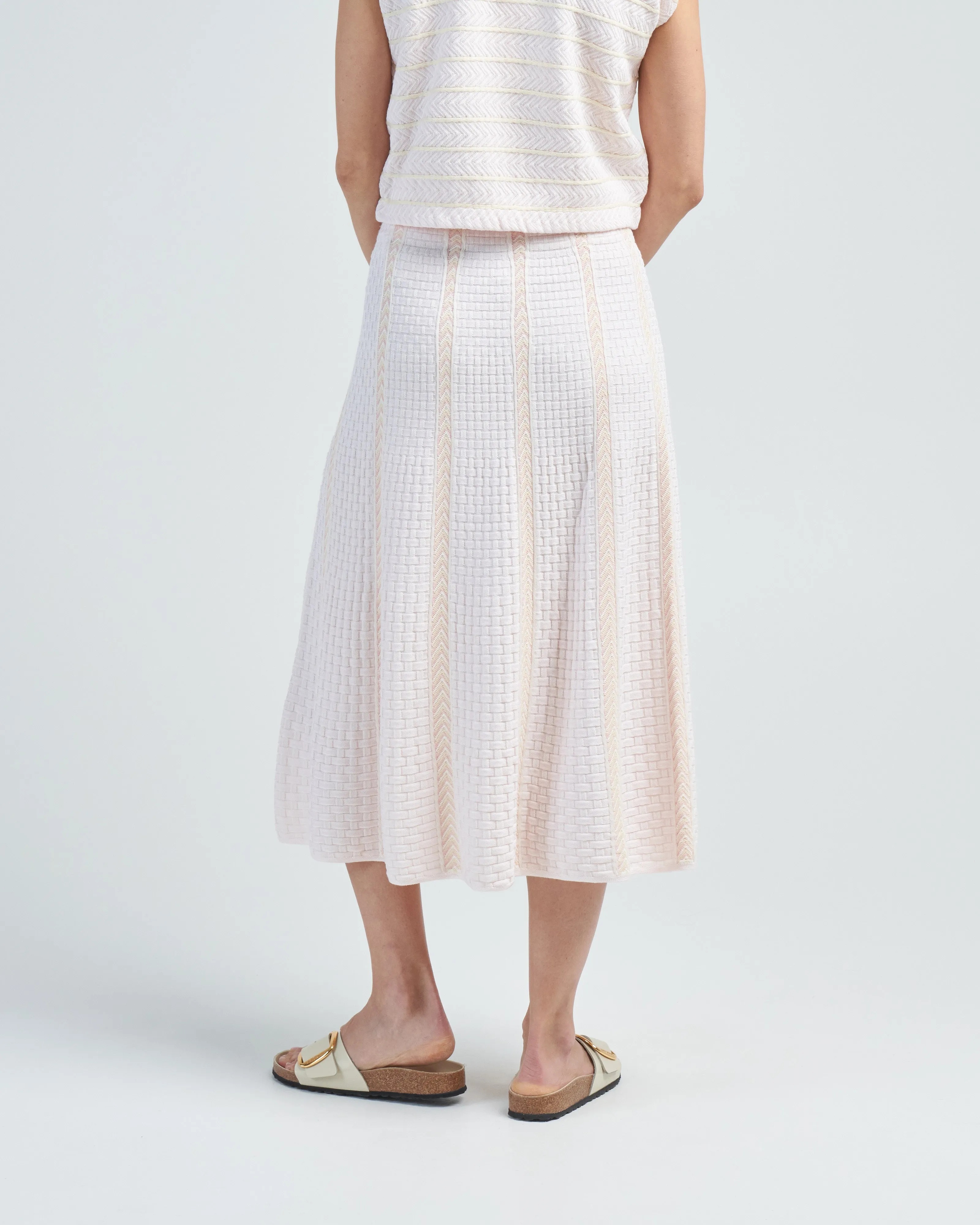 chevron knit flowing skirt