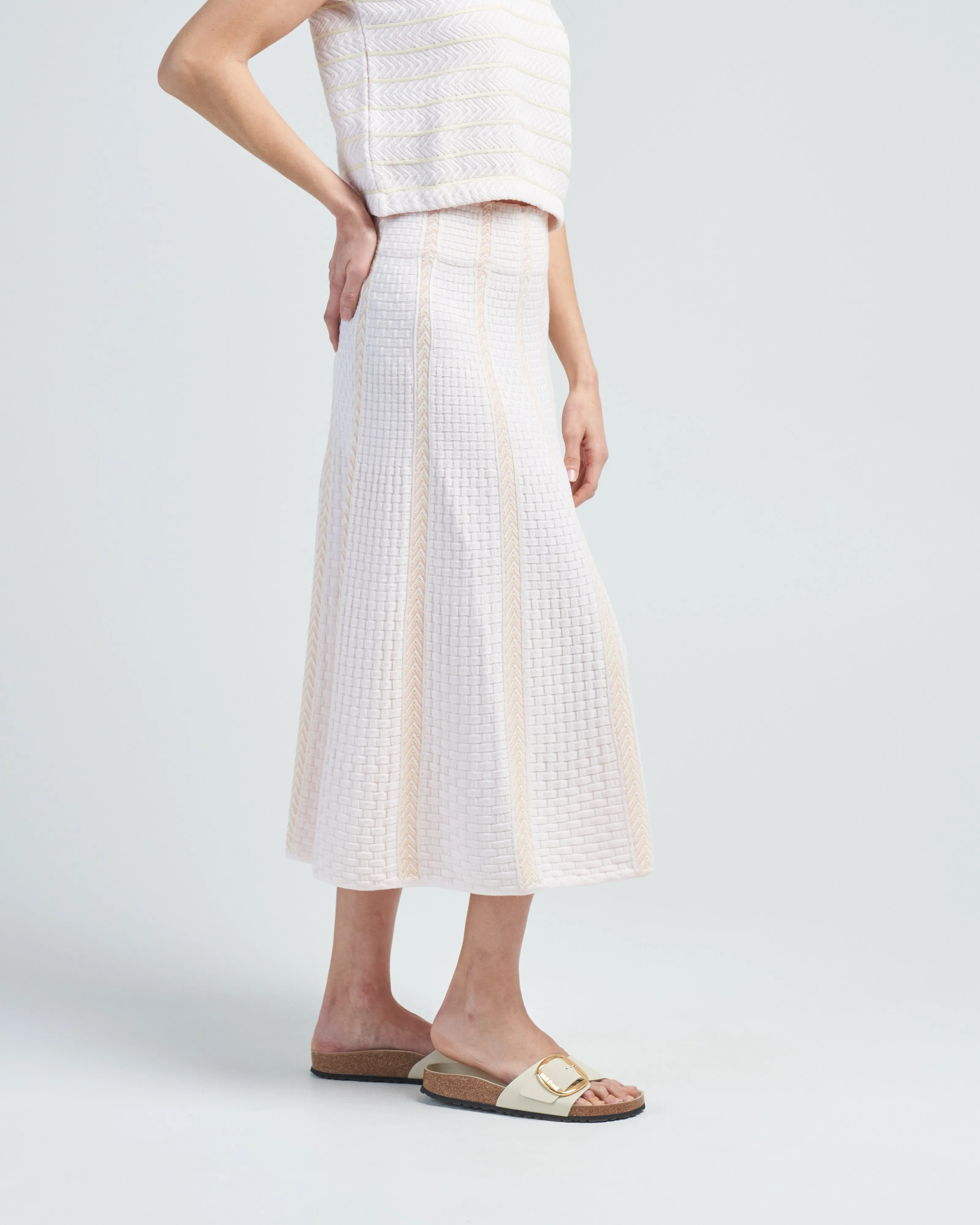 chevron knit flowing skirt