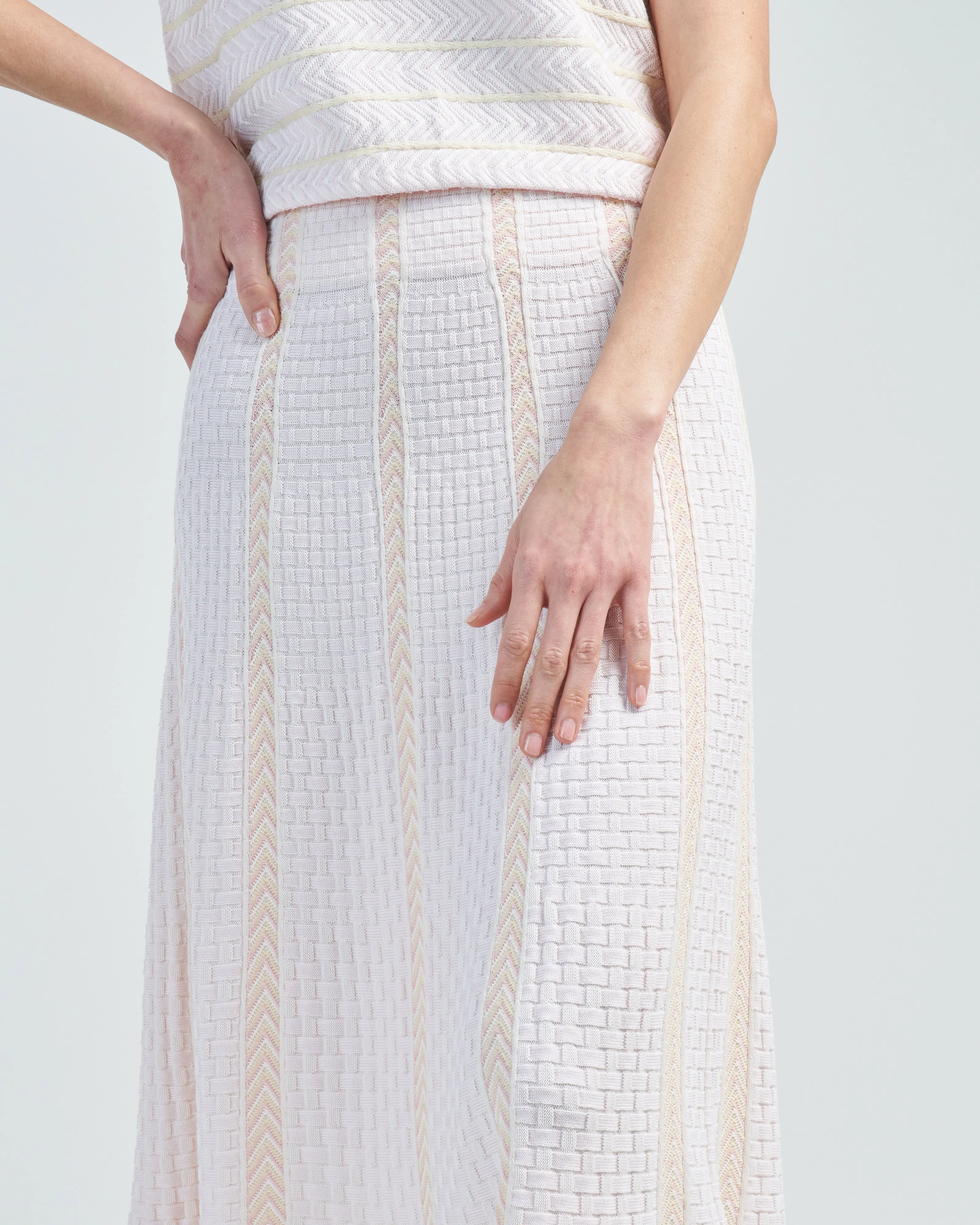 chevron knit flowing skirt