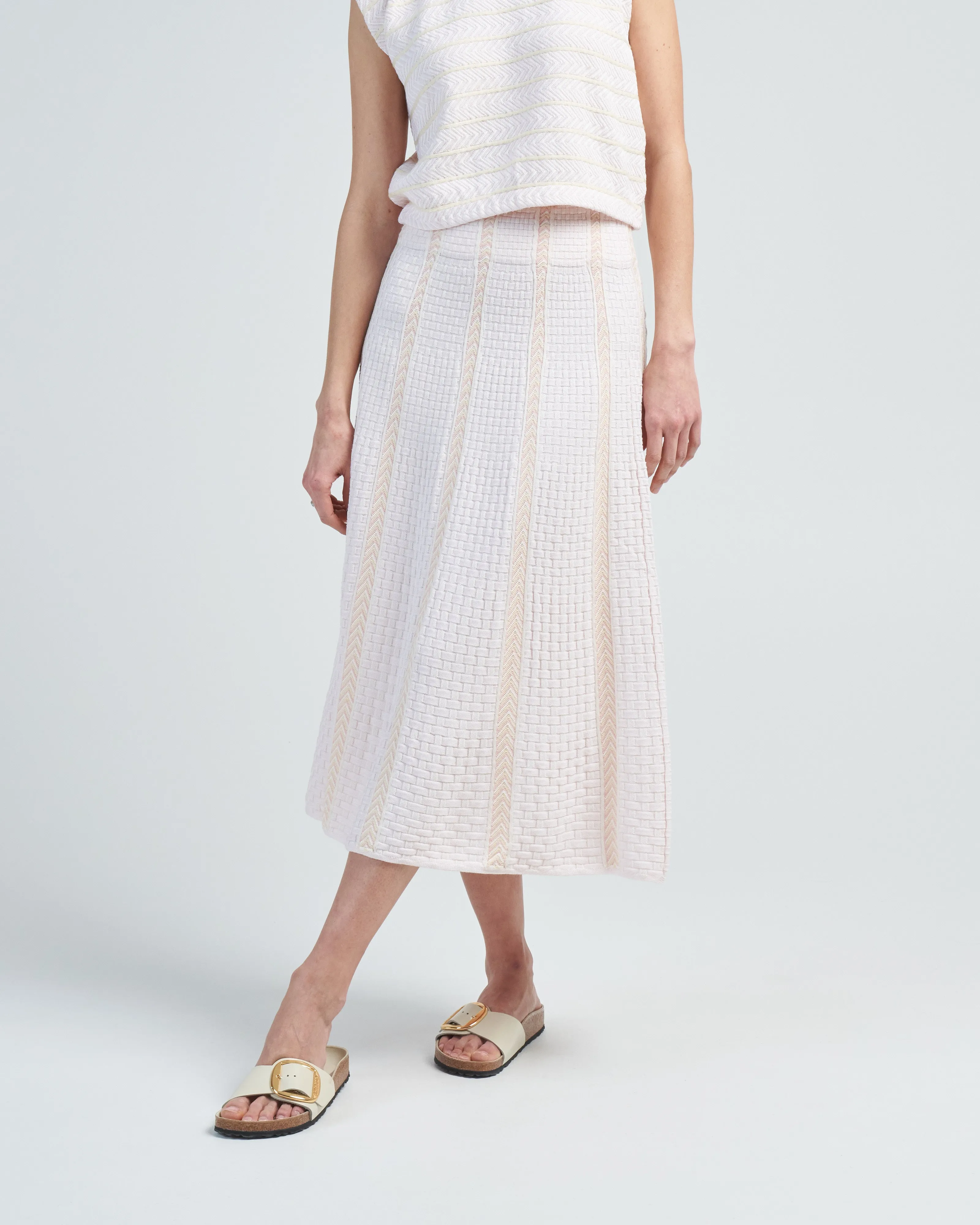 chevron knit flowing skirt