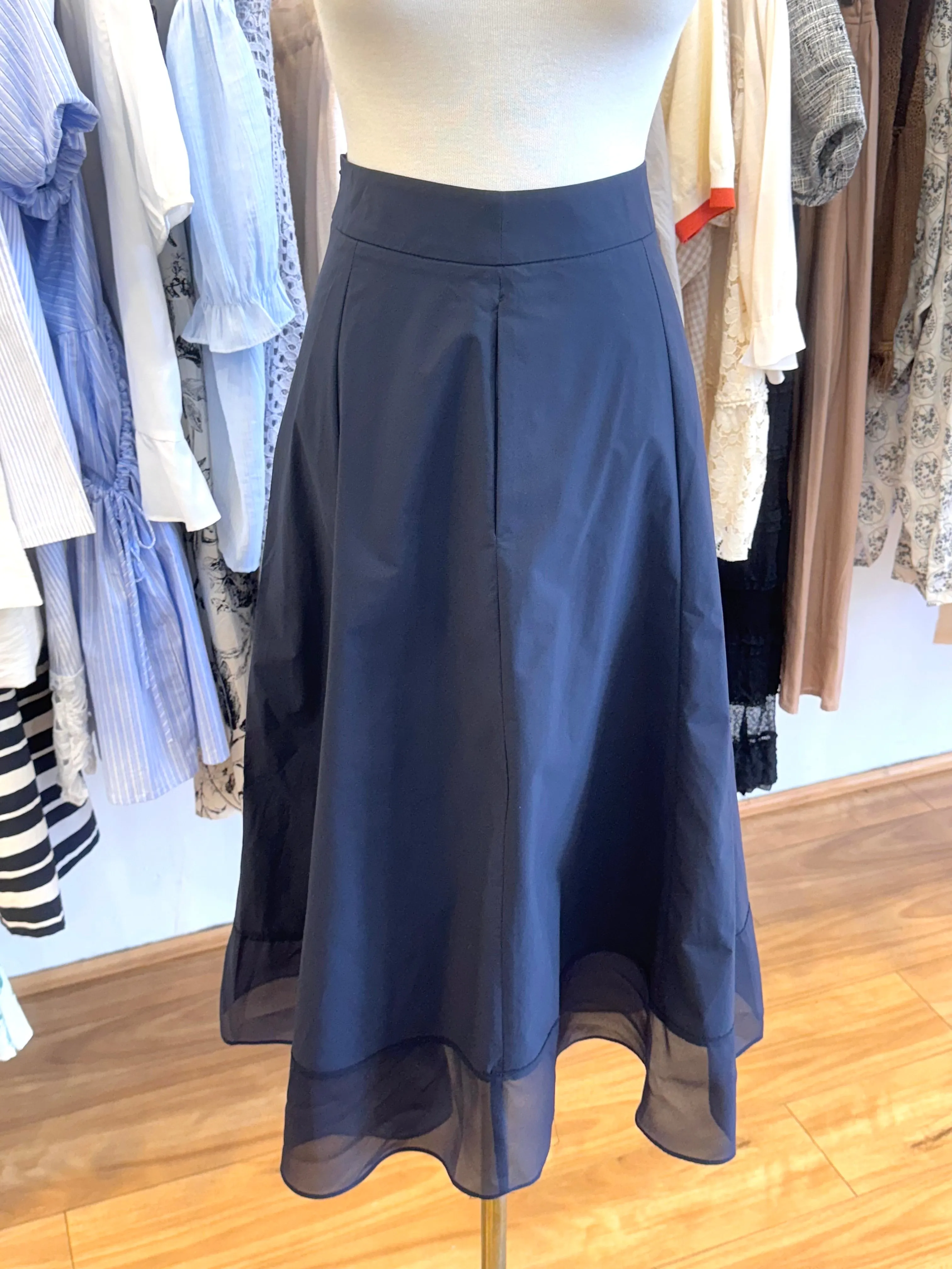 Classic Black Long Midi Skirt