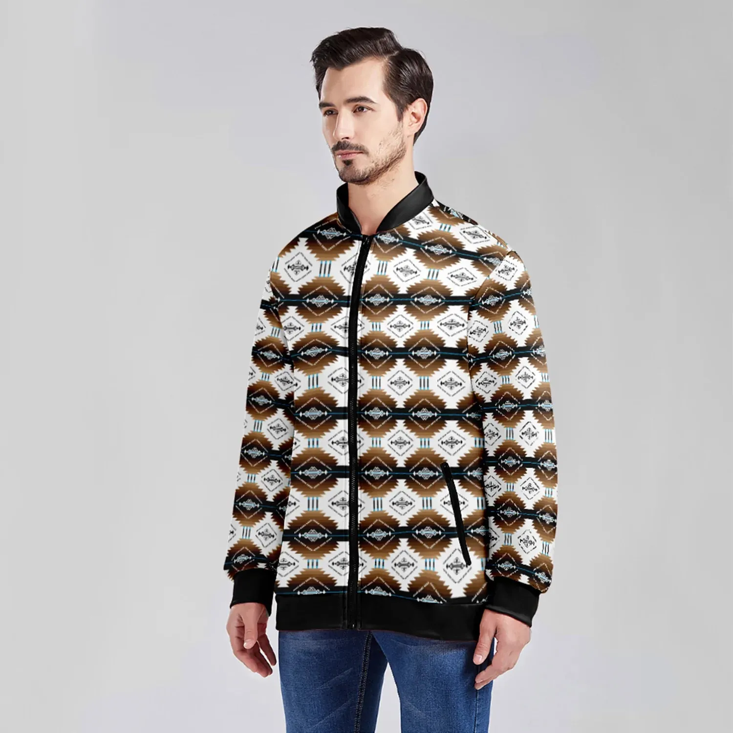 Cofitichequi White Zippered Collared Lightweight Jacket