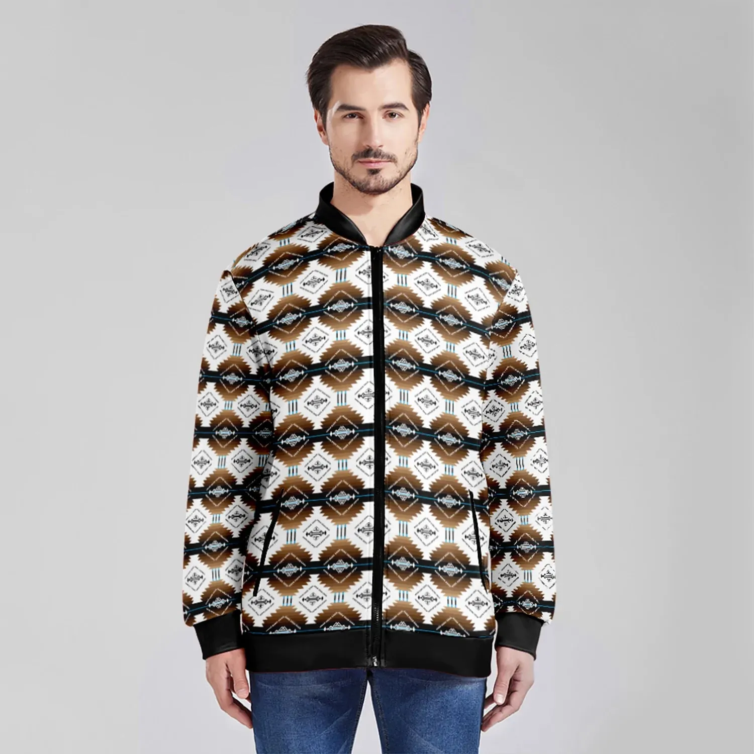 Cofitichequi White Zippered Collared Lightweight Jacket