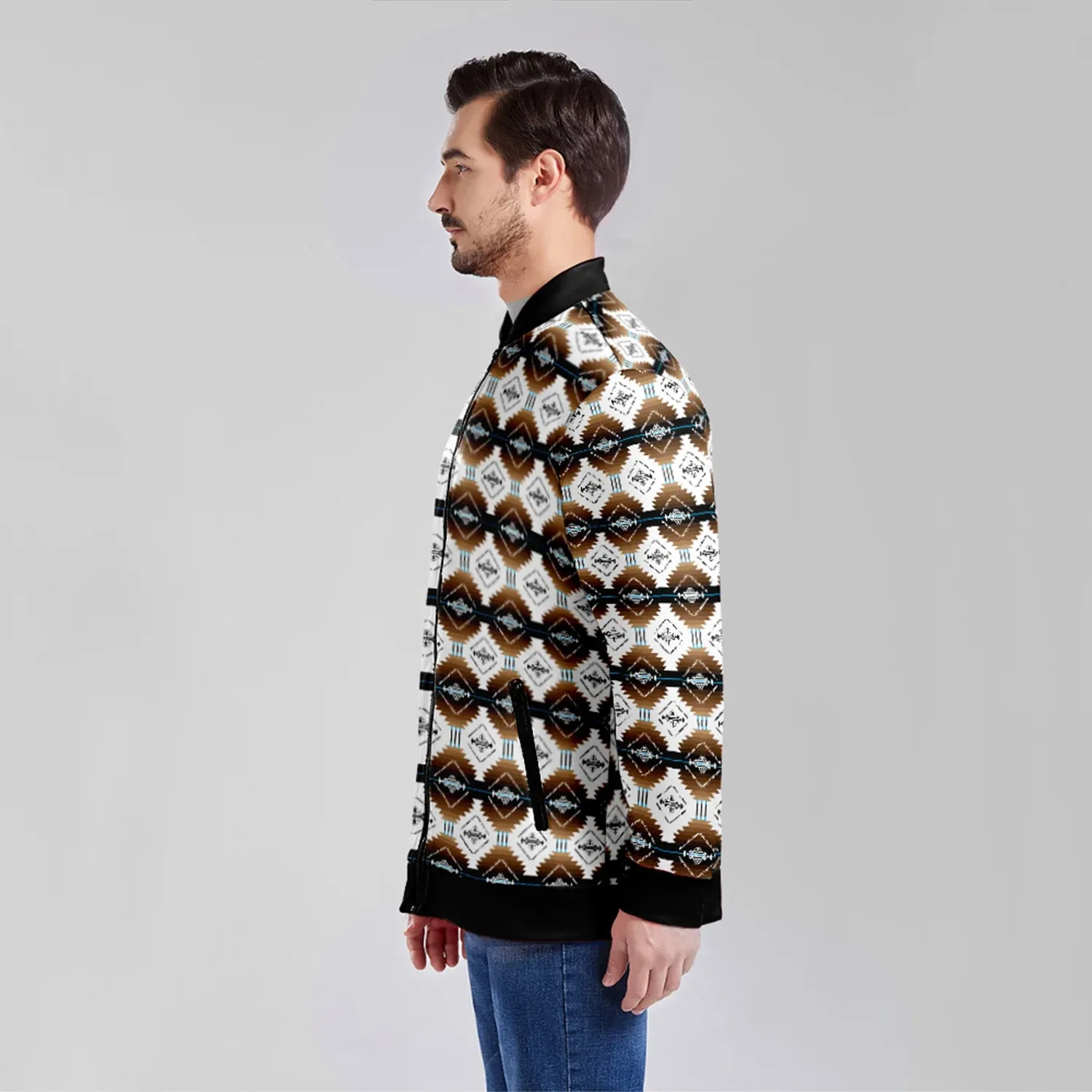 Cofitichequi White Zippered Collared Lightweight Jacket