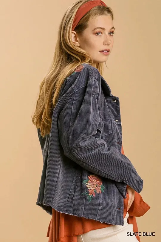 Corduroy Embroidered Jacket