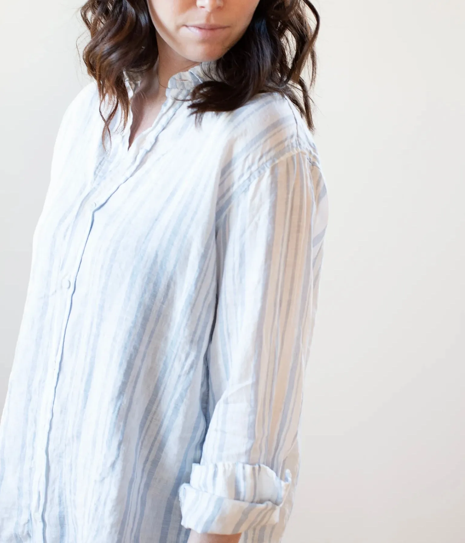 CP SHADES~ Striped button front blouse