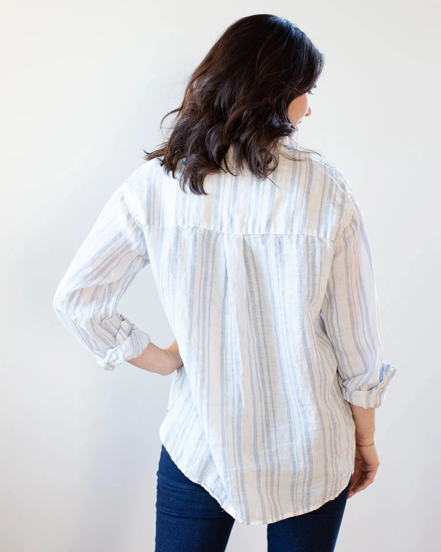 CP SHADES~ Striped button front blouse