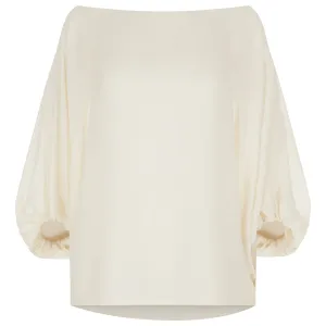Cream Silk Georgette Scarf Blouse