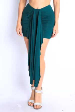 Draped Drop Mini Skirt