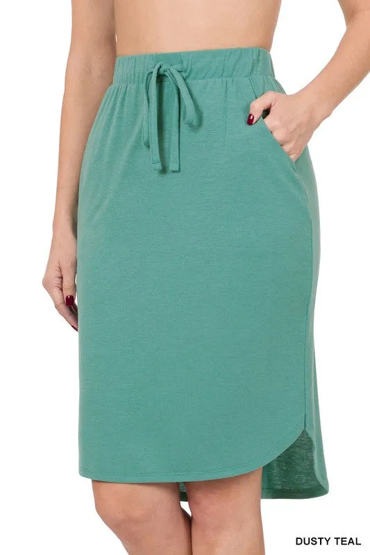 DS IO SELF TIE TULIP HEM SKIRT WITH SIDE POCKETS