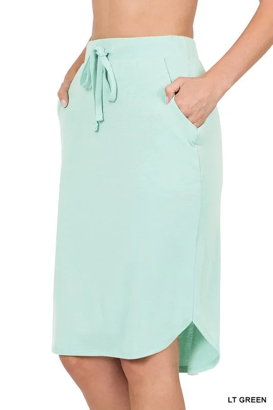 DS IO SELF TIE TULIP HEM SKIRT WITH SIDE POCKETS