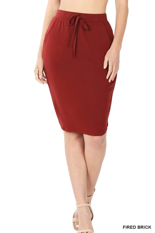 DS IO SELF TIE TULIP HEM SKIRT WITH SIDE POCKETS