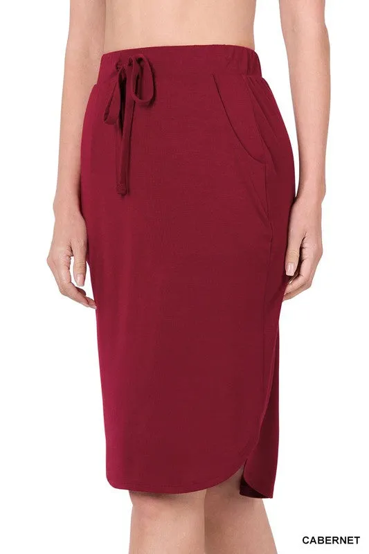 DS IO SELF TIE TULIP HEM SKIRT WITH SIDE POCKETS