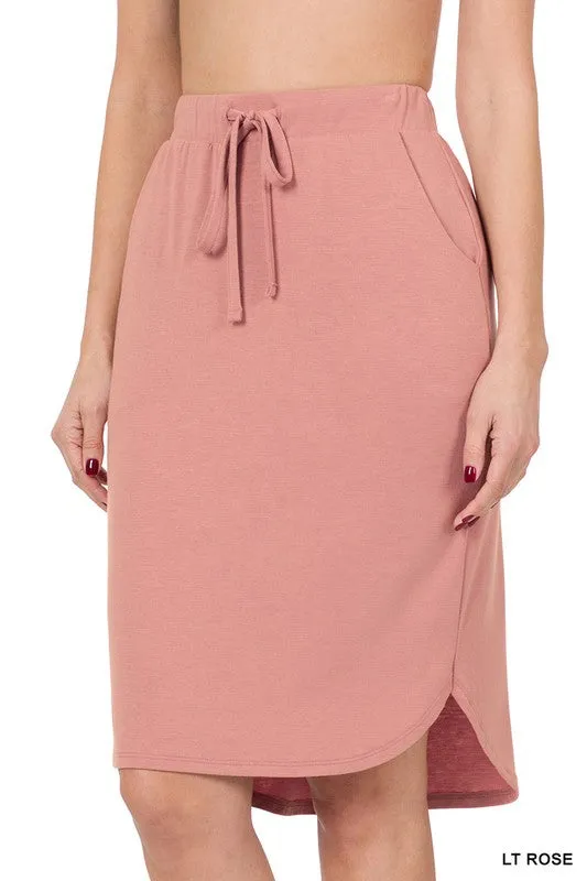 DS IO SELF TIE TULIP HEM SKIRT WITH SIDE POCKETS