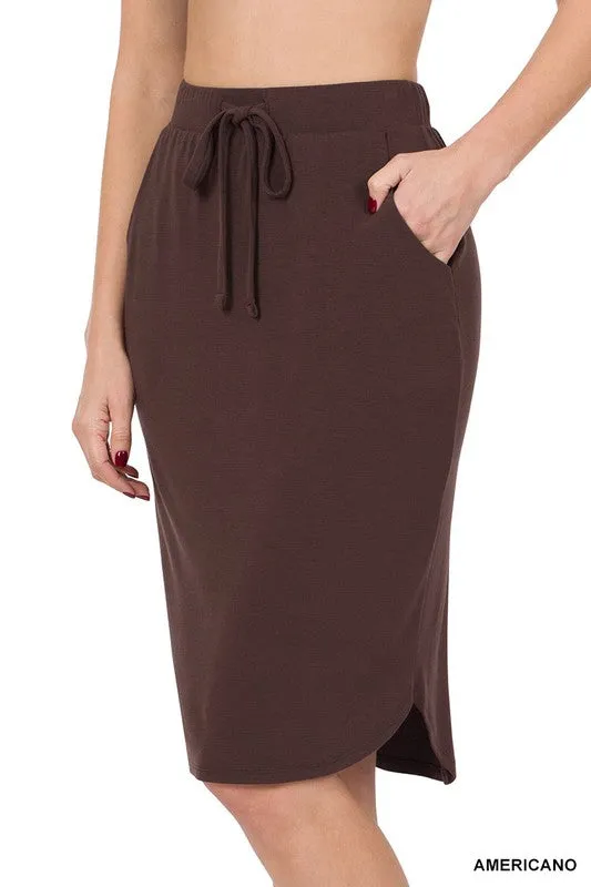 DS IO SELF TIE TULIP HEM SKIRT WITH SIDE POCKETS