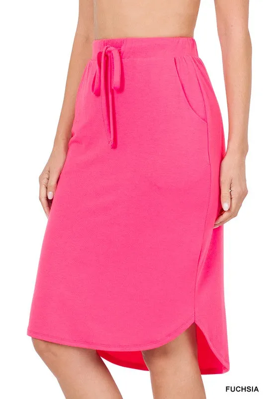 DS IO SELF TIE TULIP HEM SKIRT WITH SIDE POCKETS
