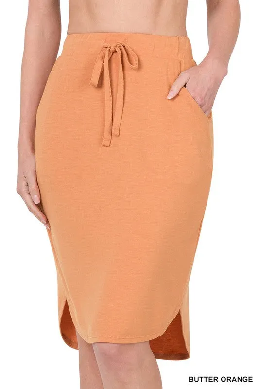 DS IO SELF TIE TULIP HEM SKIRT WITH SIDE POCKETS