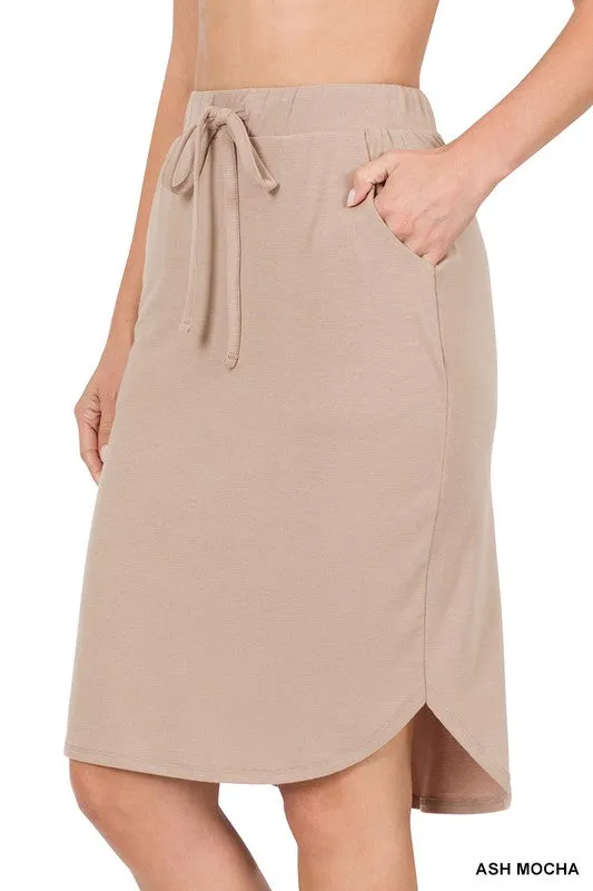 DS IO SELF TIE TULIP HEM SKIRT WITH SIDE POCKETS