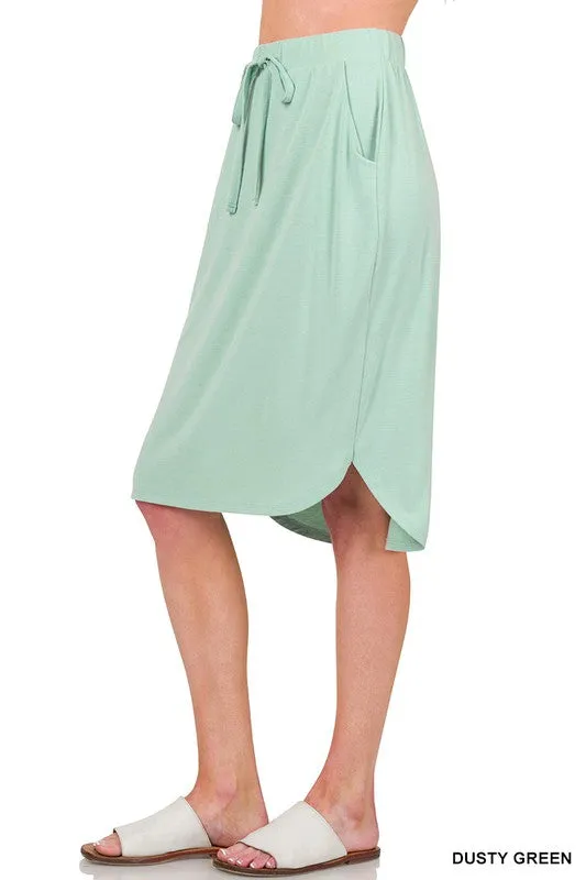 DS IO SELF TIE TULIP HEM SKIRT WITH SIDE POCKETS