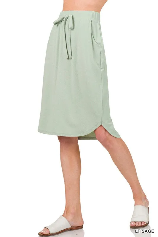 DS IO SELF TIE TULIP HEM SKIRT WITH SIDE POCKETS