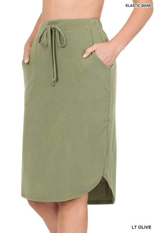 DS IO SELF TIE TULIP HEM SKIRT WITH SIDE POCKETS