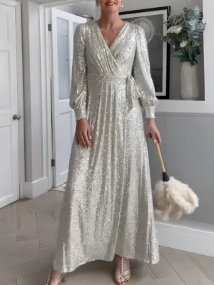 Elegant Sequin Maxi Dress