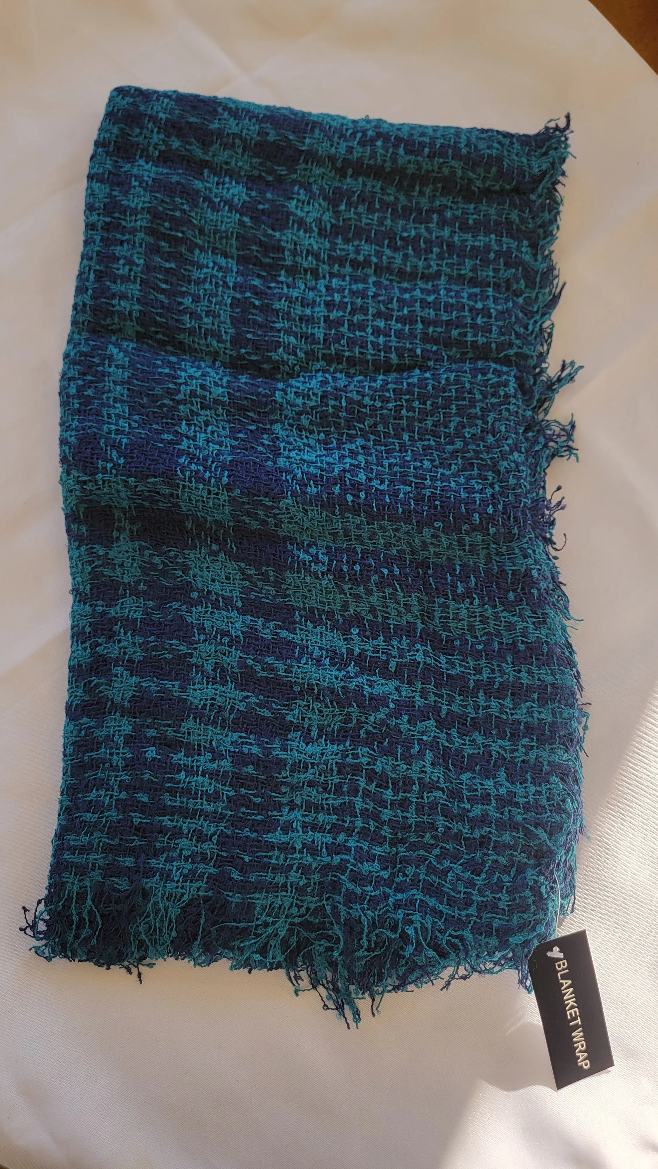 Extra Soft Knit Plaid Blanket Wrap Turquoise