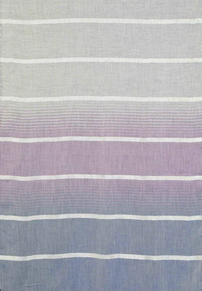 FabSeasons Striped super soft Blue Purple Cotton Scarf