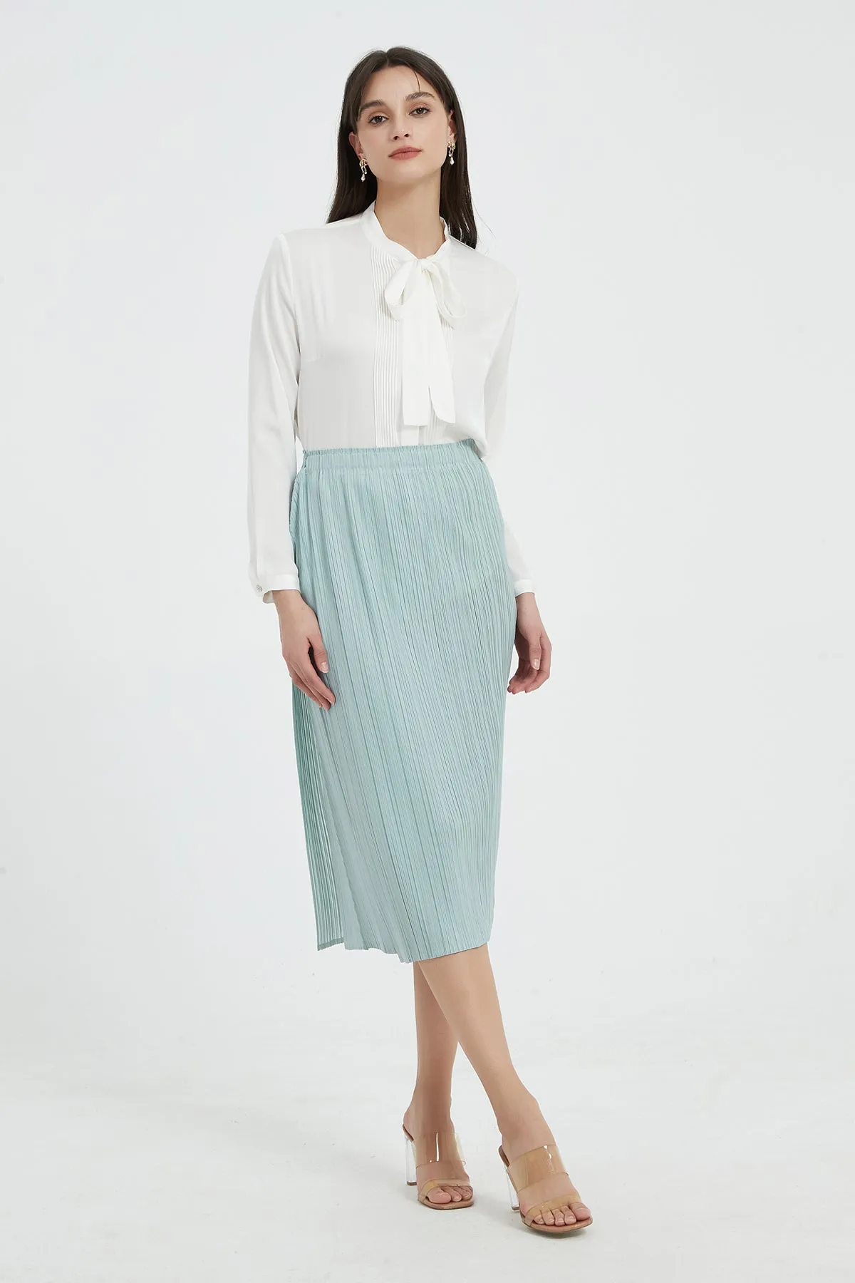 Fairleigh Washable Silk Tie Neck Blouse