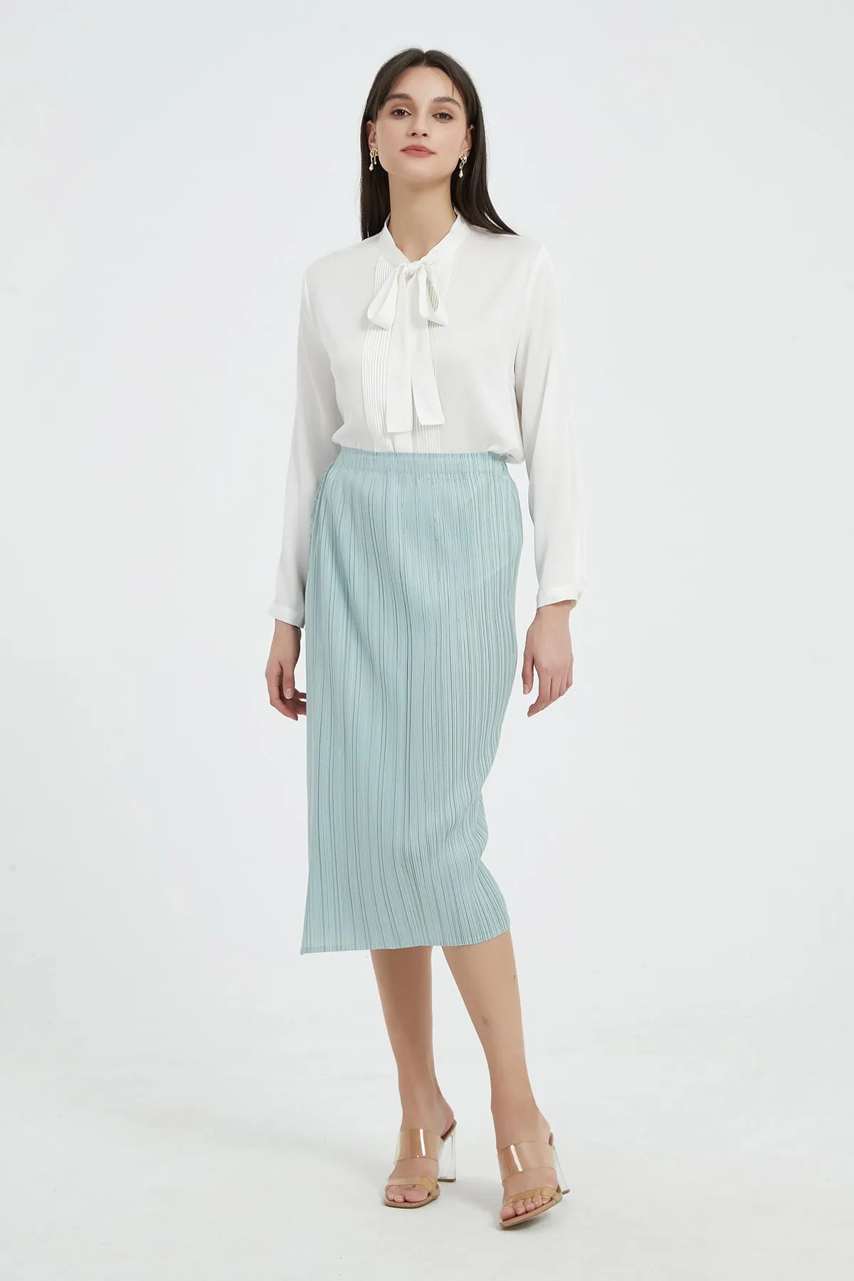 Fairleigh Washable Silk Tie Neck Blouse