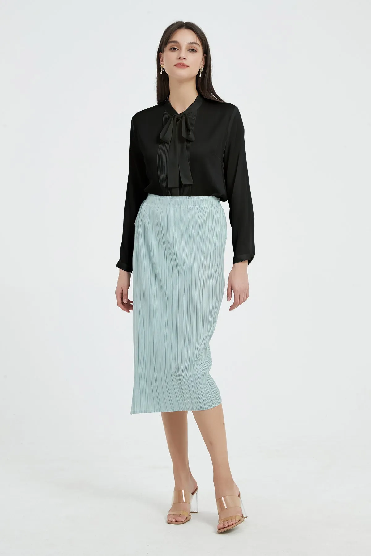 Fairleigh Washable Silk Tie Neck Blouse