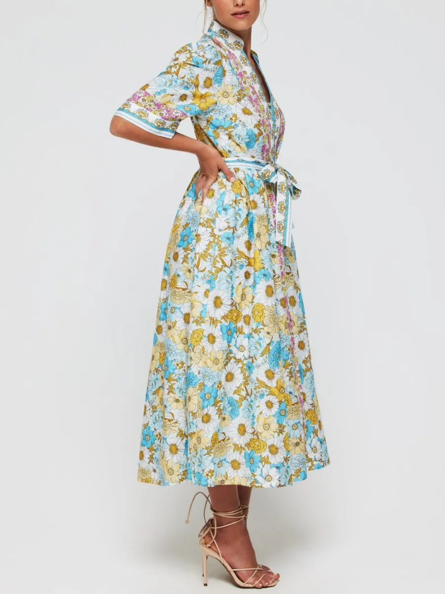Floral Elegant Shirt Dress