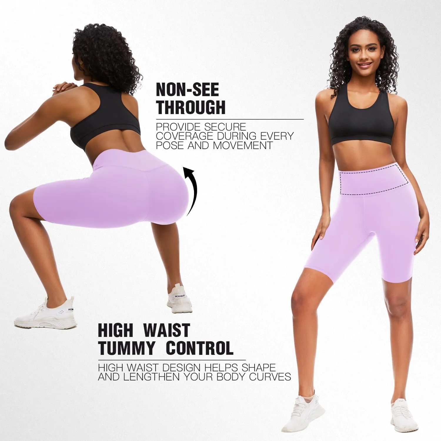 FULLSOFT 8" High Waisted Biker Shorts for Women-Tummy Control Athletic Workout Running Yoga Gym Dance Shorts