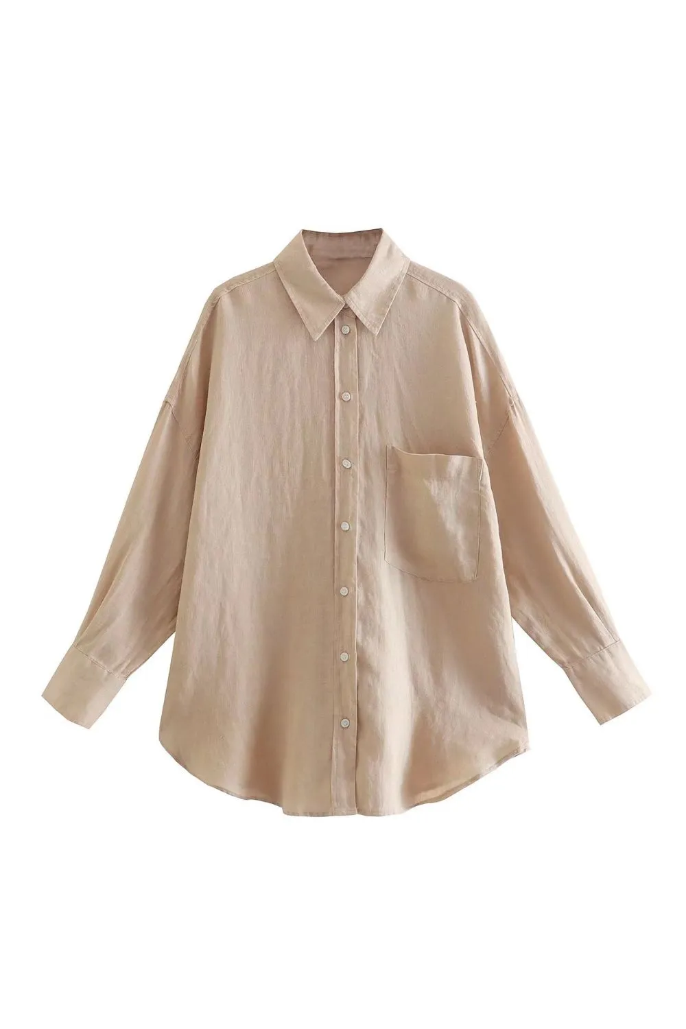 'Harriet' Solid Color Long-sleeve Shirt（6 Colors)
