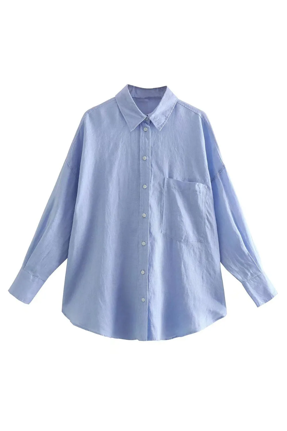 'Harriet' Solid Color Long-sleeve Shirt（6 Colors)