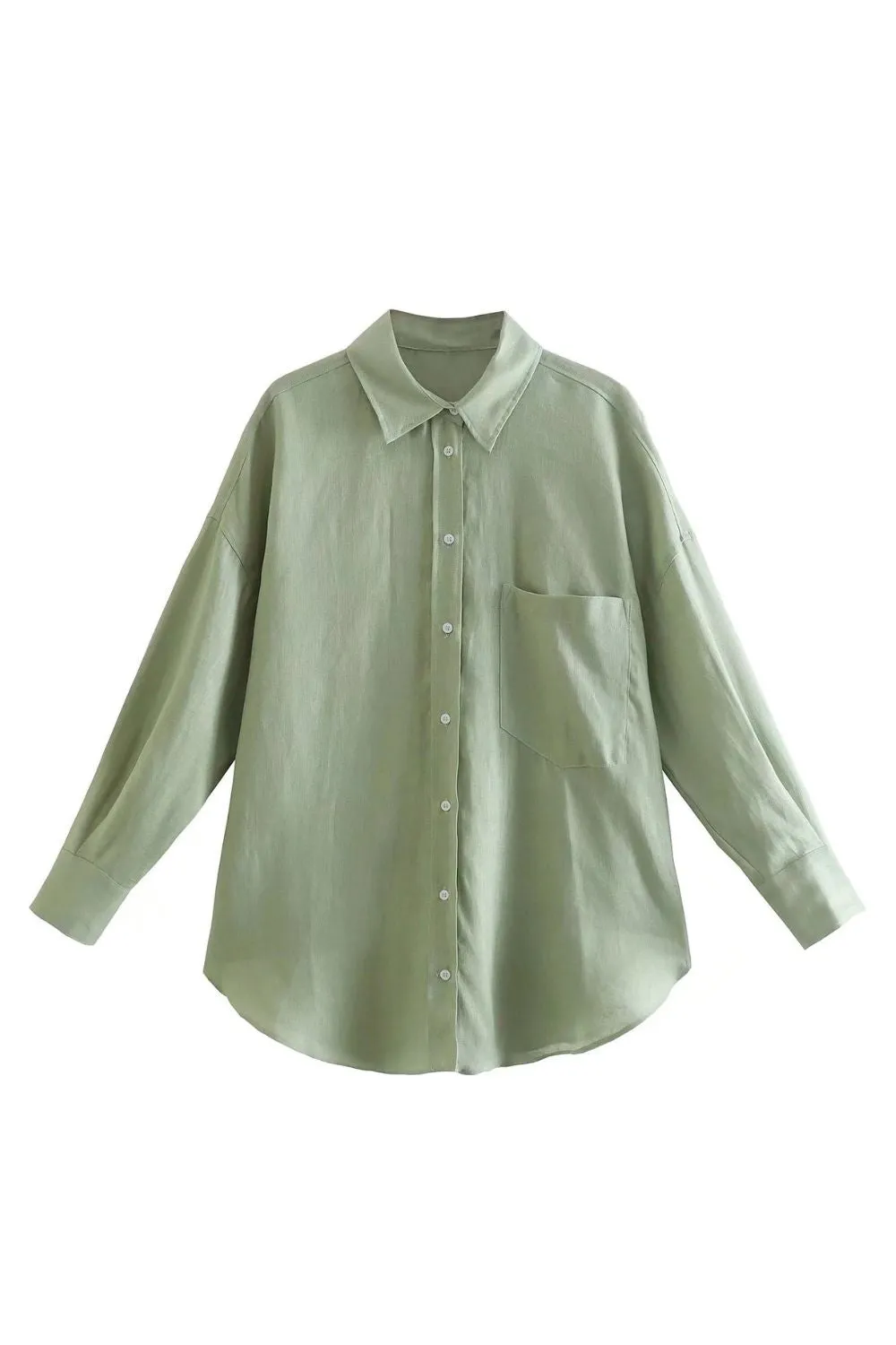 'Harriet' Solid Color Long-sleeve Shirt（6 Colors)