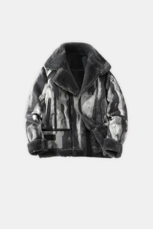 Leather Edgy Printed Jacket