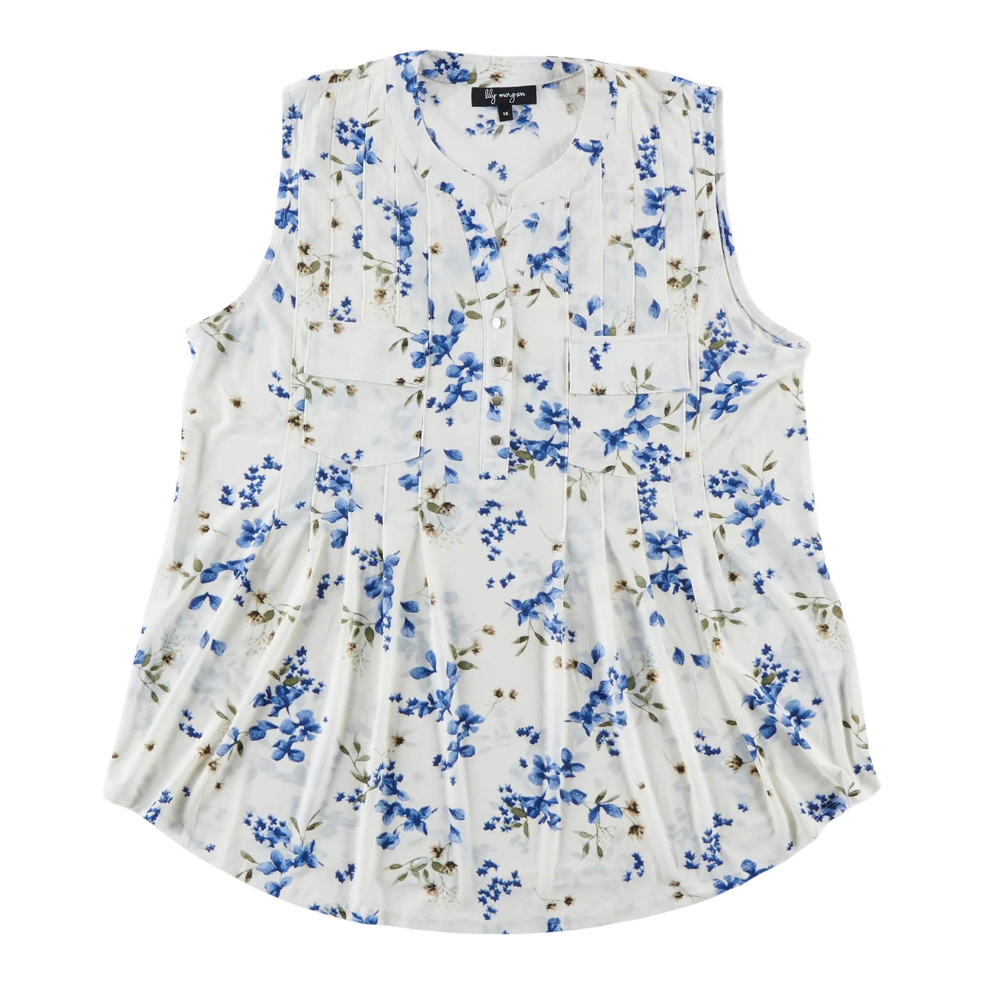 lily morgan Women's Plus Spring Flair Pintuck Top