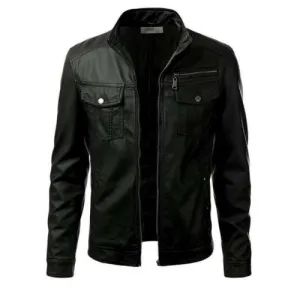 Men Faux Leather Jacket MOD