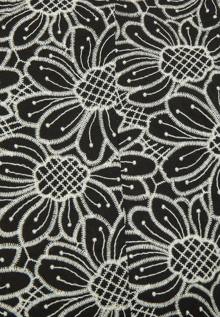 MSMaila Embroidery Blouse - Black