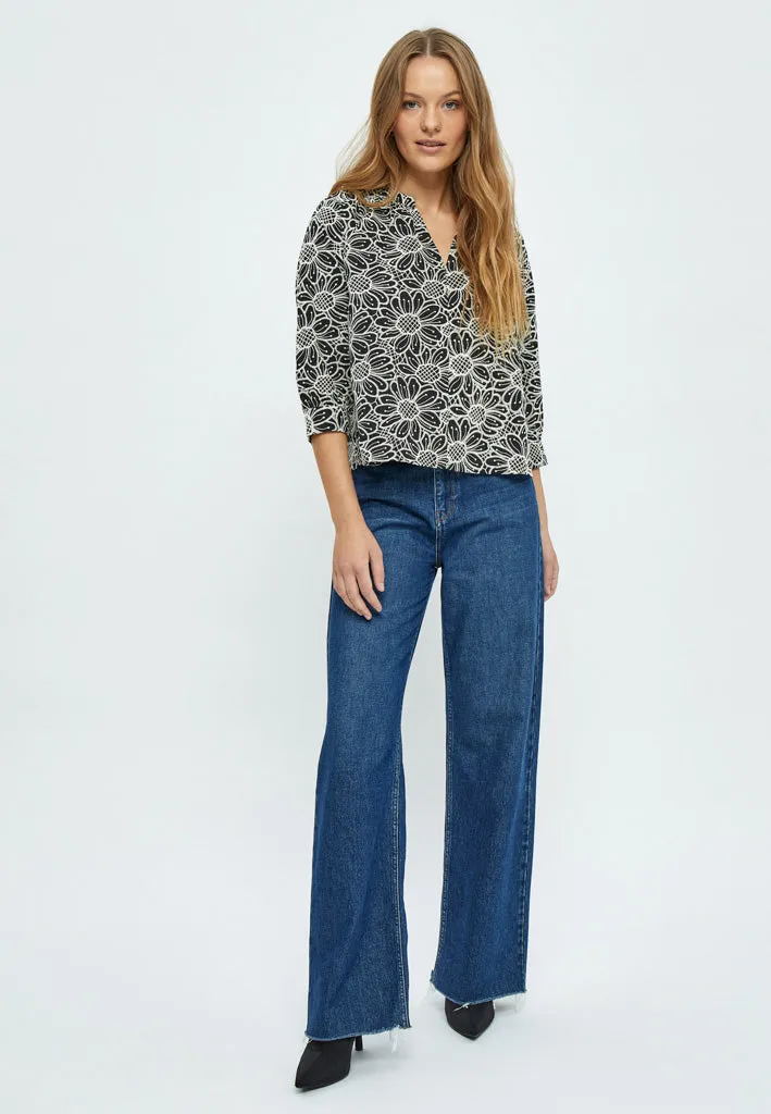MSMaila Embroidery Blouse - Black