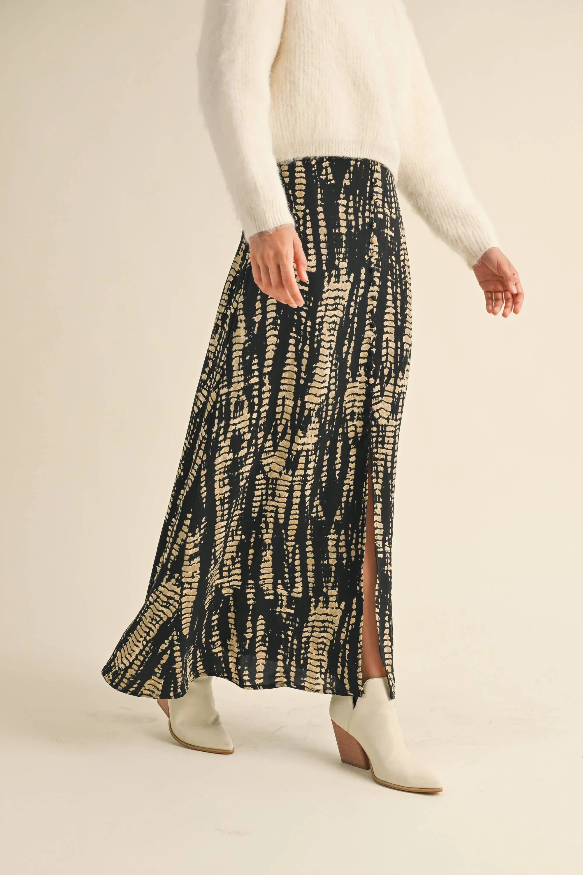 Multi Pattern Long Skirt