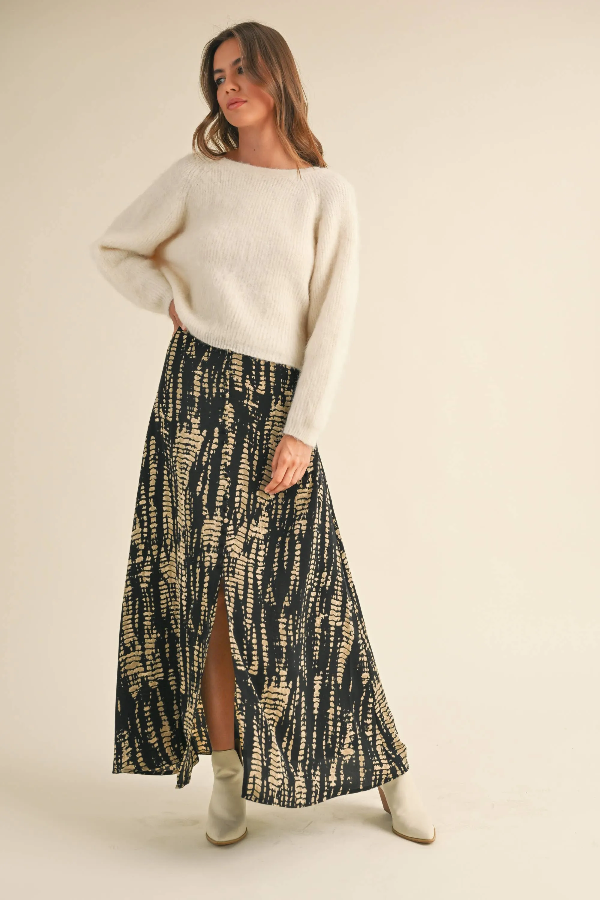 Multi Pattern Long Skirt