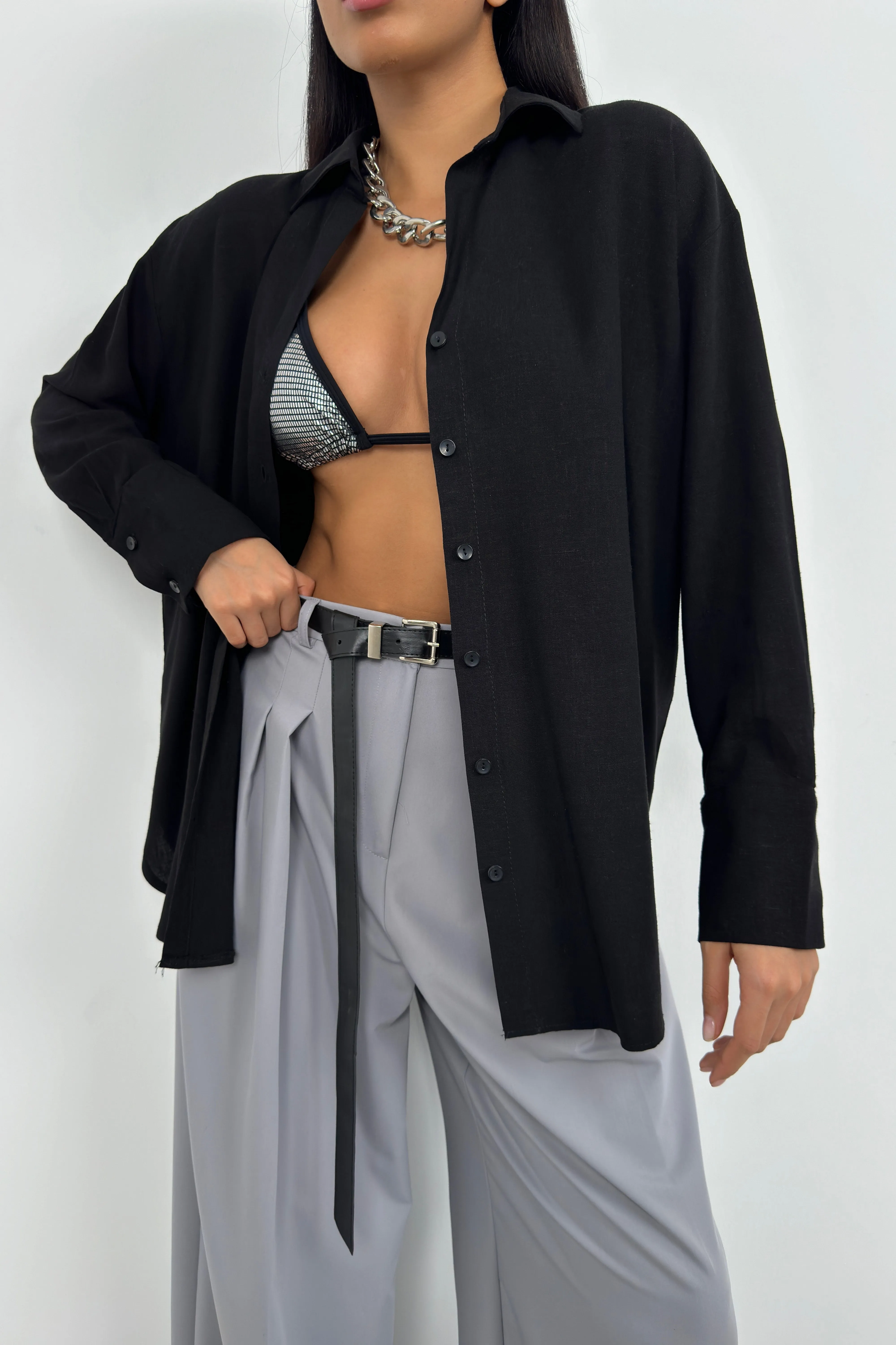 Oversize Linen Blouse